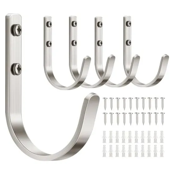 Josmimic 22 lb Aluminum Wall Hooks — Silver