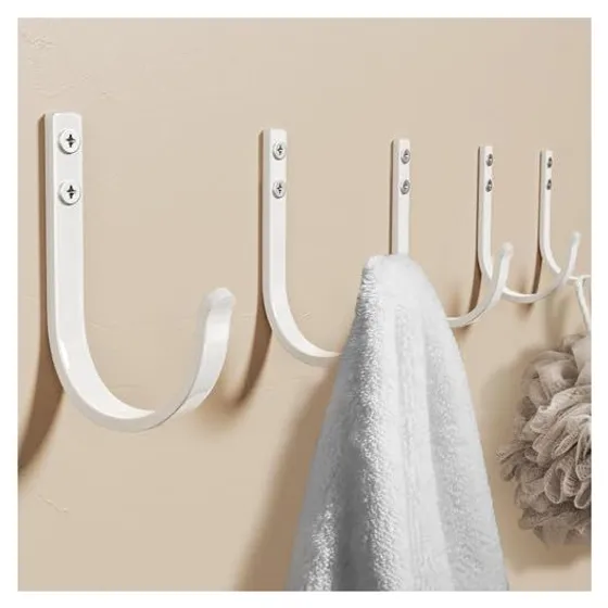 Josmimic 22 lb Aluminum Wall Hooks — White