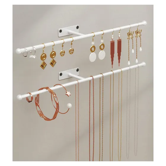 Josmimic Wall Jewelry Bar 12.6" (screw mount) — White
