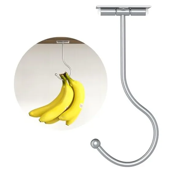 Josmimic Foldable Under-Cabinet Banana Hook — Silver