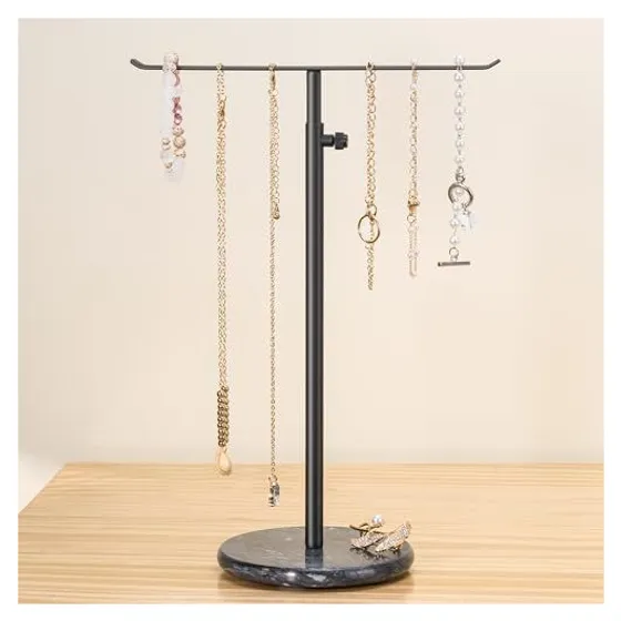 Josmimic Adjustable T-Bar Stand, Marble Base — Black