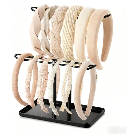 Josmimic 2-Tier T-Bar Headband Stand — Black