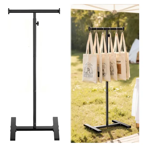 Josmimic 56" Shopping Bag Rack — Black