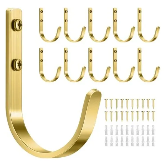Josmimic 22 lb Aluminum Wall Hooks — Brushed gold
