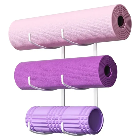 Josmimic Wall-Mount Yoga Mat Holder — White