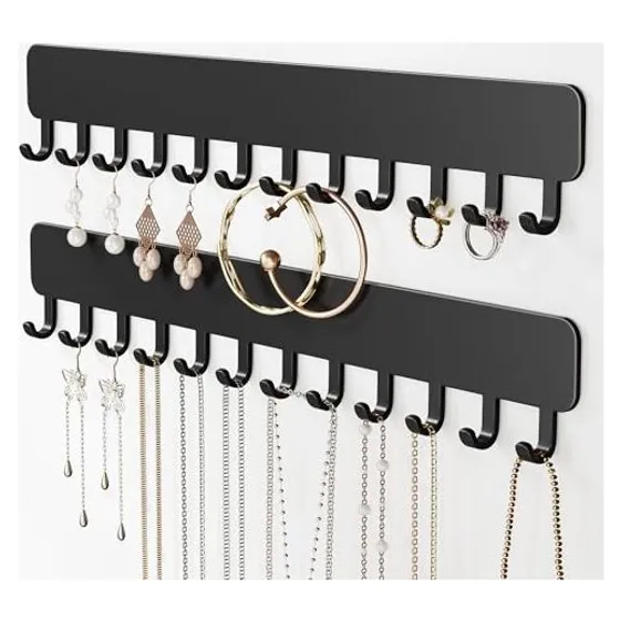 Josmimic Adhesive Necklace Hook Strip — Black