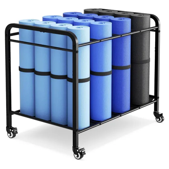 Josmimic Rolling Yoga Mat Cart, 16+ mats