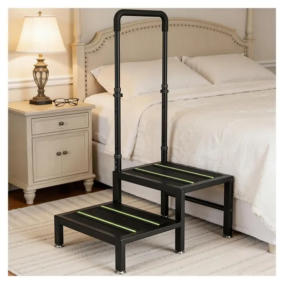 Josmimic Two-Step Stool with Handrail