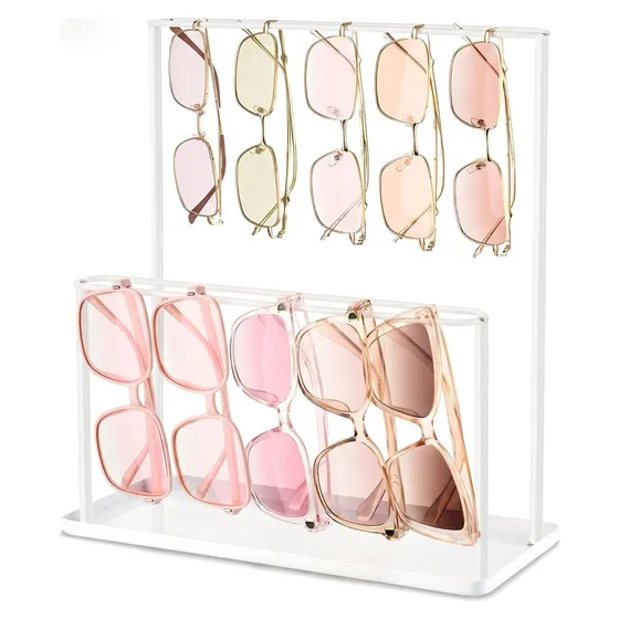 Josmimic Two-Tier Sunglasses Display — White