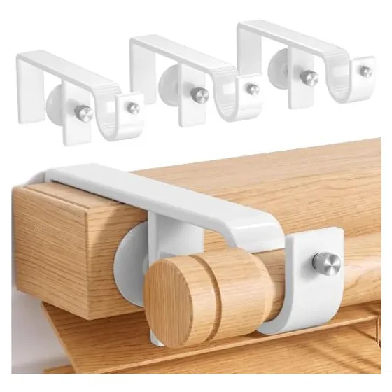 Josmimic No-Drill Curtain Brackets for Blinds — White