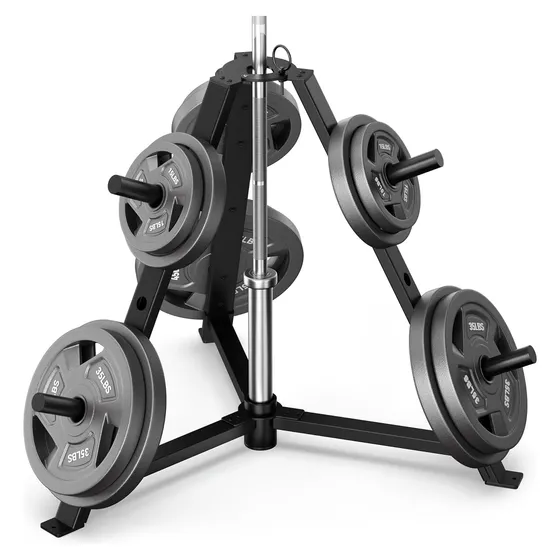 Josmimic Plate Rack with Barbell Holder